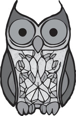 Hermoso búho en fondo blanco (vector ) 