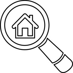 home icon with magnifying glass