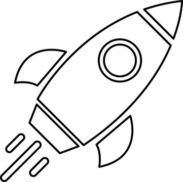 Rocket Icon. Launch And Start Symbol. Spacecraft Sign..eps