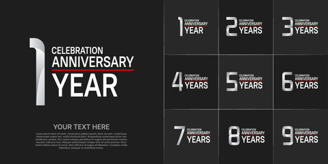 set of anniversary white color can be use for celebration event