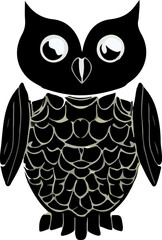 Hermoso búho en fondo blanco (vector ) 