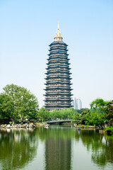 Tianning Pagoda, Changzhou, Jiangsu, China, was built in 2002. It is 13th-story 153.79 meters high, the world's highest Buddhist pagoda.	