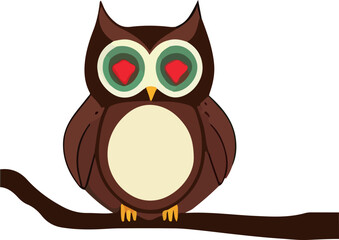 Hermoso búho en fondo blanco (vector ) 