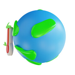 3D illustration global warming and ecology