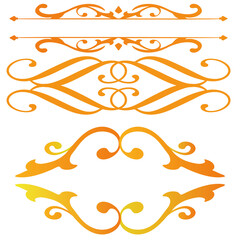 decorative elements to use on designs.  Flourishes  ornate gold.