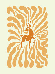  Abstract Pattern with Deer Illustration