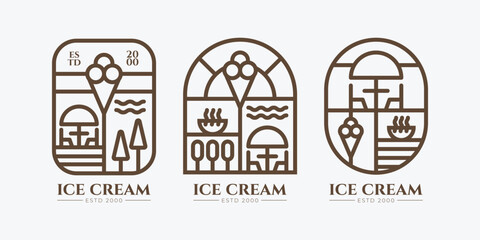 Vintage Ice Cream Logo Template