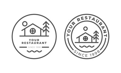 Monochrome Restaurant Logo Template