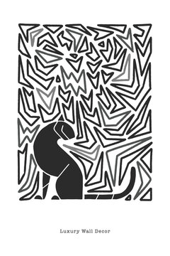 monochrome tiger abstract decoration