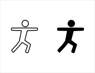 gymnastics icon. outline icon and solid icon