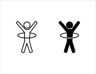 hula hoop icon. outline icon and solid icon © van