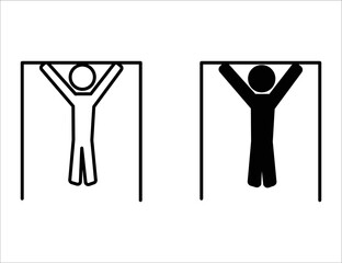pull up icon. outline icon and solid icon
