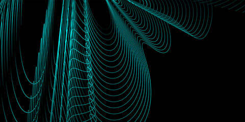 Futuristic black background with blue lines