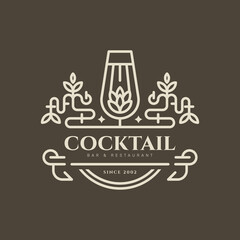 Vintage Logo Template for Cocktail Bars