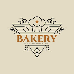 Vintage Logo Template for Bakeries and Pastry Shop