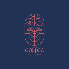 Vintage Logo Template for Coffee Shops and Cafes