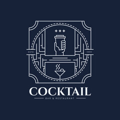 cocktail bar logo template