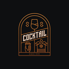 cocktail restaurant vintage logo template