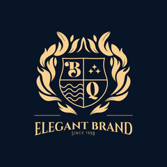 Elegant Brand logo with floral illustration
