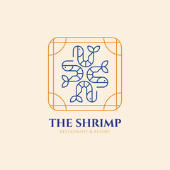 Shrimp Seafood Restaurant Logo Template
