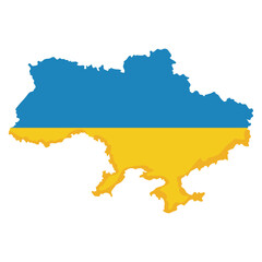 ukraine with flag colors