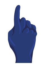 blue pointing hand