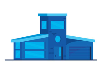 blue house illustration