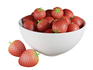 3d rendering Strawberries bowl