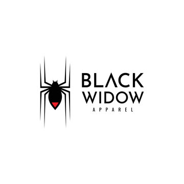 black widow spider silhouette logo design