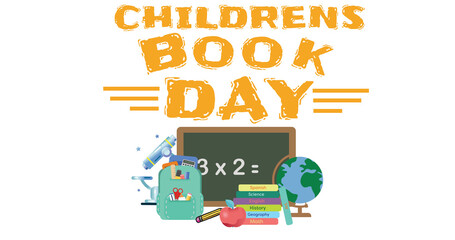 Fototapeta premium Image of children's book week text over school items on white background