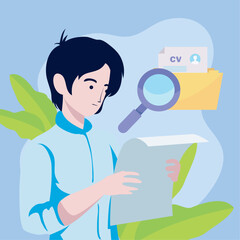 guy on work research