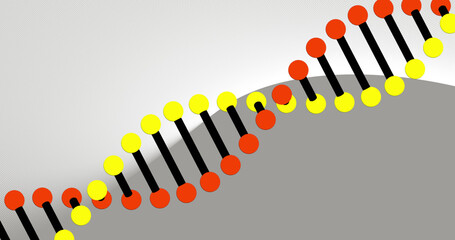 Image of dna strand spinning with copy space on grey background