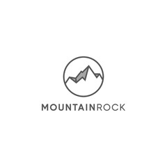 Simple Rock Mountain Logo Design