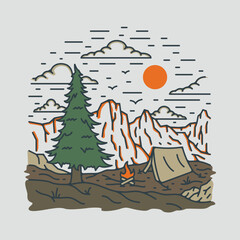 Camping with good nature graphic illustration vector art t-shirt design