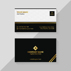 Golden Luxury White And Black Creative Business Card Template Design