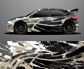 Rally car decal graphic wrap vector, abstract background
