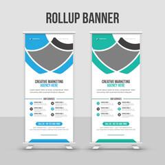 


Modern business agency roll up banner or pull up x banner design template layout set