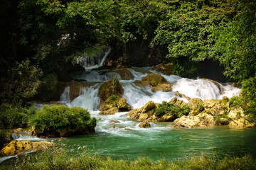 Fototapeta na wymiar Stunning view at Detian waterfalls in Guangxi province China