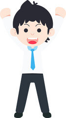 SD Business Man Isolated icons People Cartoon Character Flat illustration Png #40