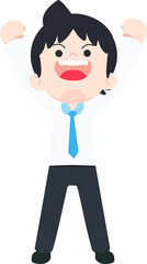 SD Business Man Isolated icons People Cartoon Character Flat illustration Png #48
