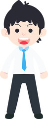 SD Business Man Isolated icons People Cartoon Character Flat illustration Png #1
