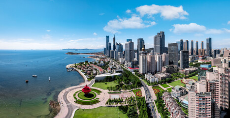 Naklejka premium Aerial photography of China's modern urban architectural landscape