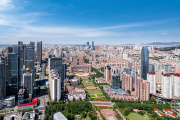 Fototapeta premium Aerial photography of China's modern urban architectural landscape