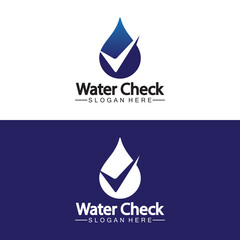 water drop check logo vector icon illustration