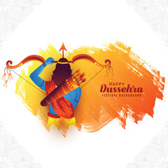 Lord rama happy dussehra festival wishes card illustration festival background - obrazy, fototapety, plakaty