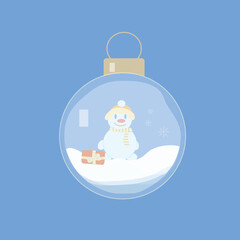 Glass toy with a snowman inside