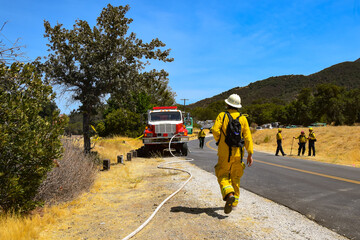 Firefighters at Rey Fire, 2016