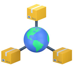 delivery package global distribution 3d icon illustration