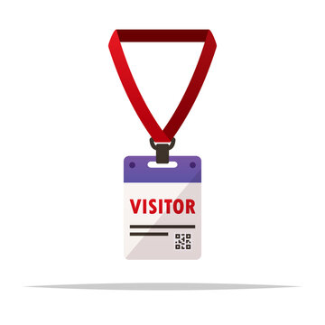 Visitor ID badge card vector isolated illustration