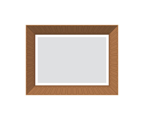 Vintage empty wooden picture.   Flat style.